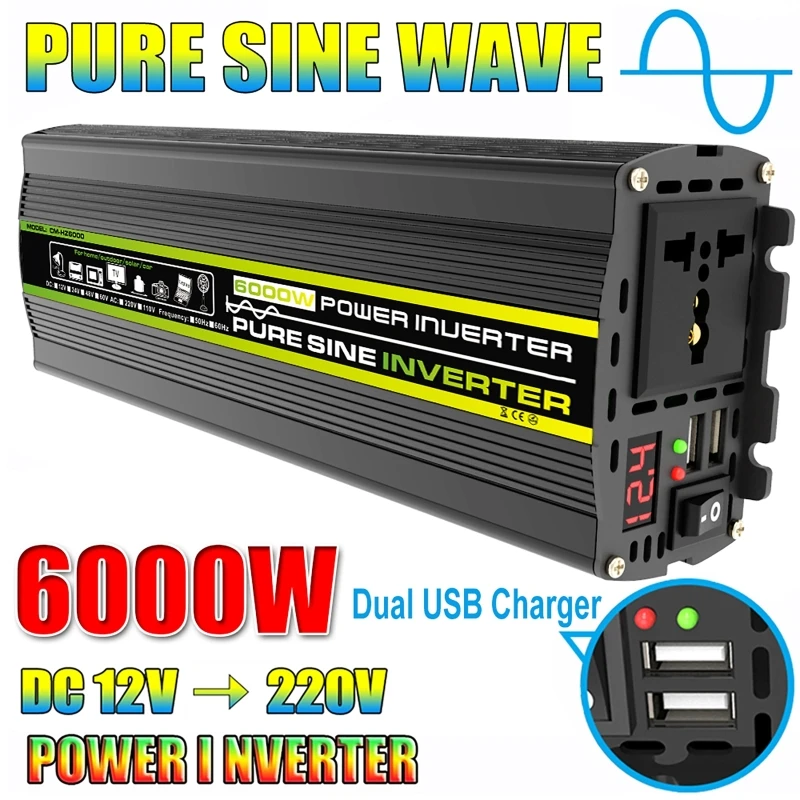 Outdoor Power Transformer - 6000W DC12/24V AC 220V saf sinüs