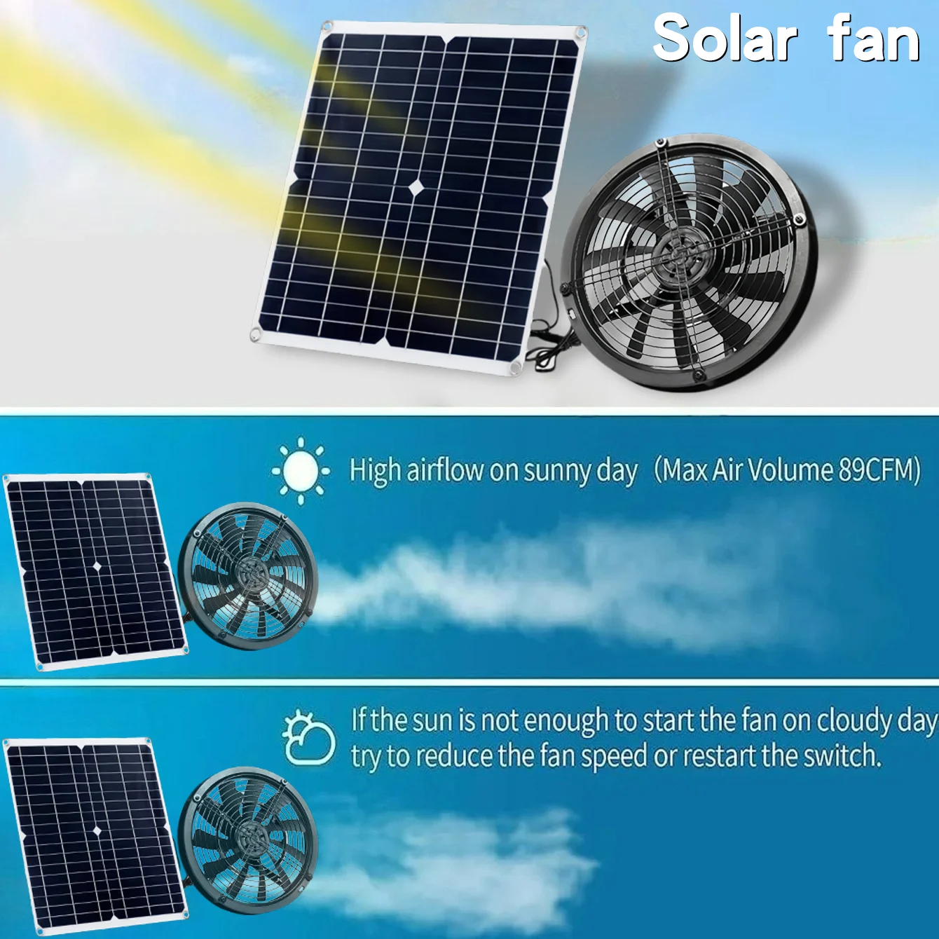 15W 25W Güneş Enerjili Egzoz F - Outdoor Power Vent incelemesi ve fiyatı