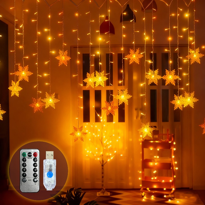 USB Güçlü Kar Tanesi Perde Işı - Outdoor Solar Power Xmas Lights incelemesi ve fiyatı