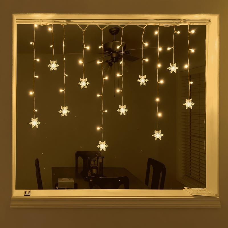 USB Güçlü Kar Tanesi Perde Işı - Outdoor Solar Power Xmas Lights incelemesi ve fiyatı