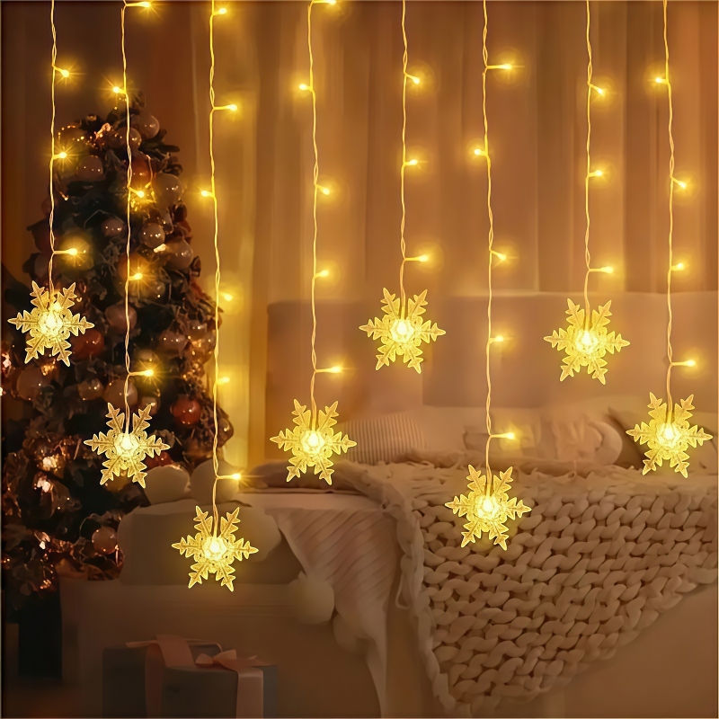 USB Güçlü Kar Tanesi Perde Işı - Outdoor Solar Power Xmas Lights incelemesi ve fiyatı