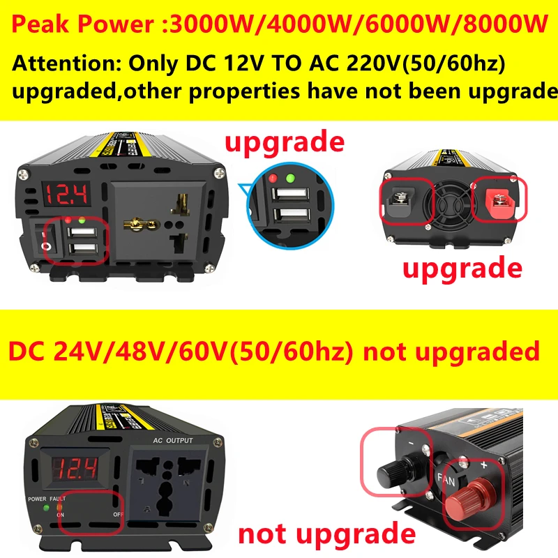 6000W DC12/24V AC 220V saf sin - Outdoor Power Transformer incelemesi ve fiyatı