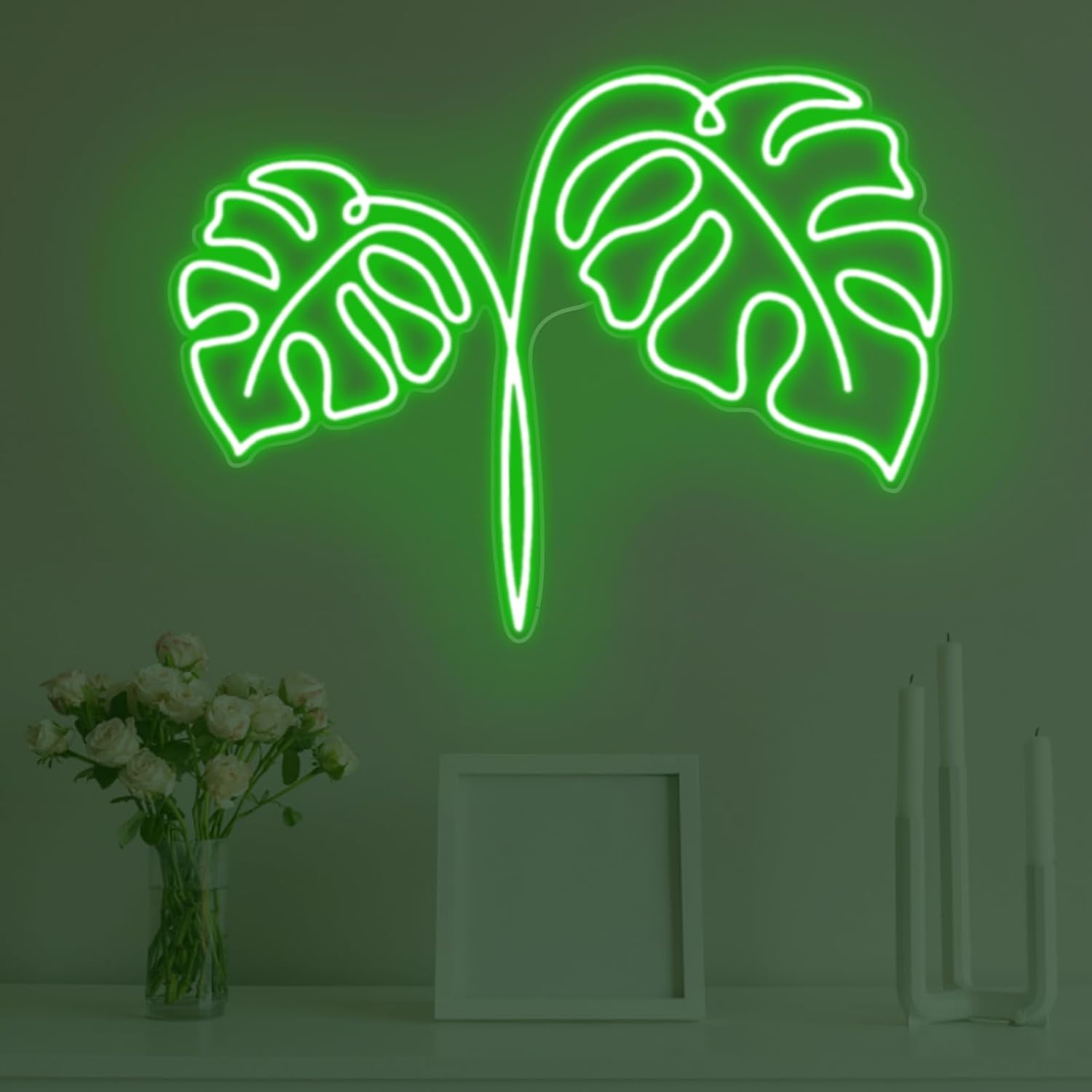 Monstera yaprağı Neon tabela U - Outdoor Power And Plant incelemesi ve fiyatı