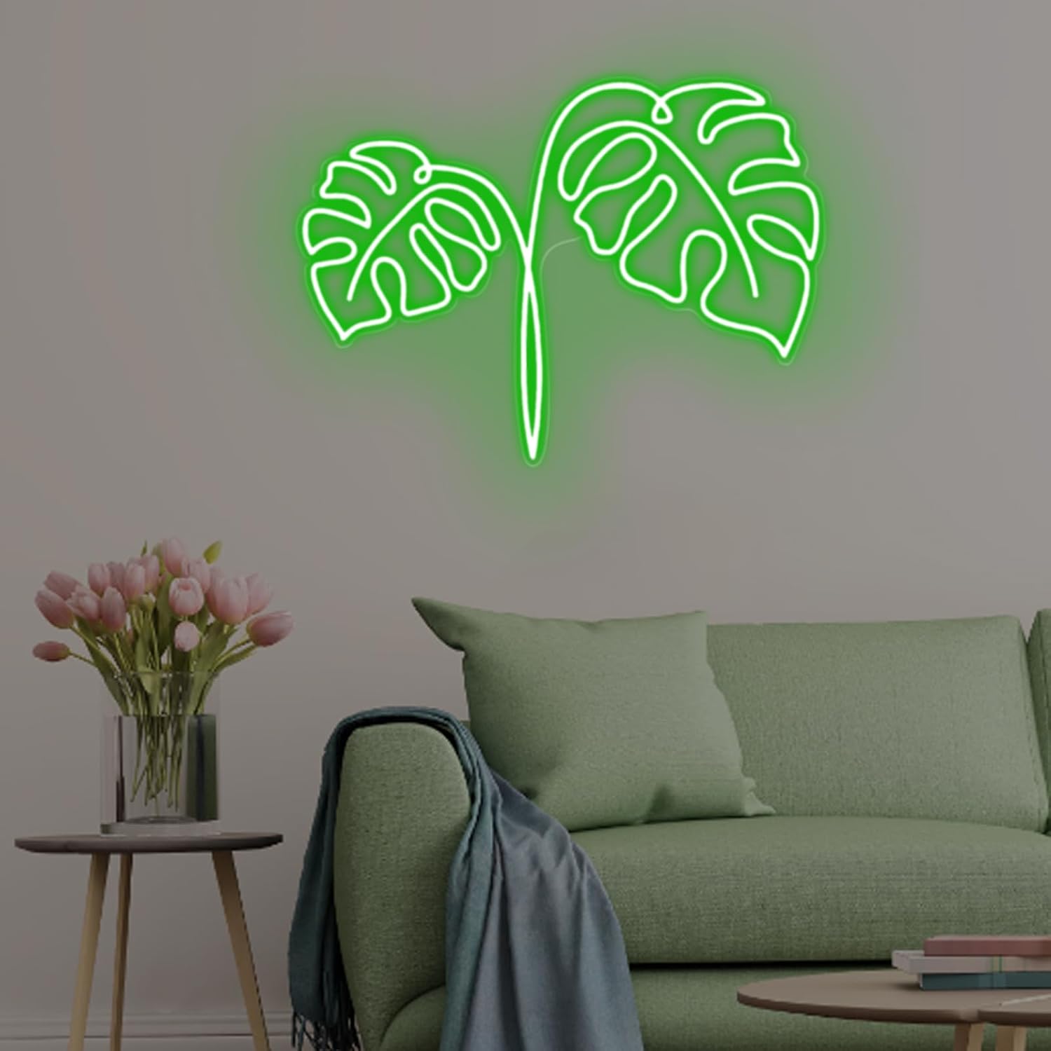 Monstera yaprağı Neon tabela U - Outdoor Power And Plant incelemesi ve fiyatı