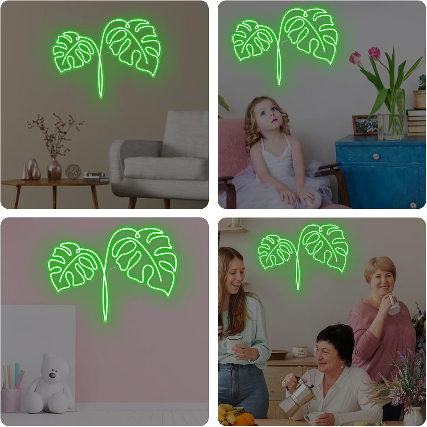 Monstera yaprağı Neon tabela U - Outdoor Power And Plant incelemesi ve fiyatı